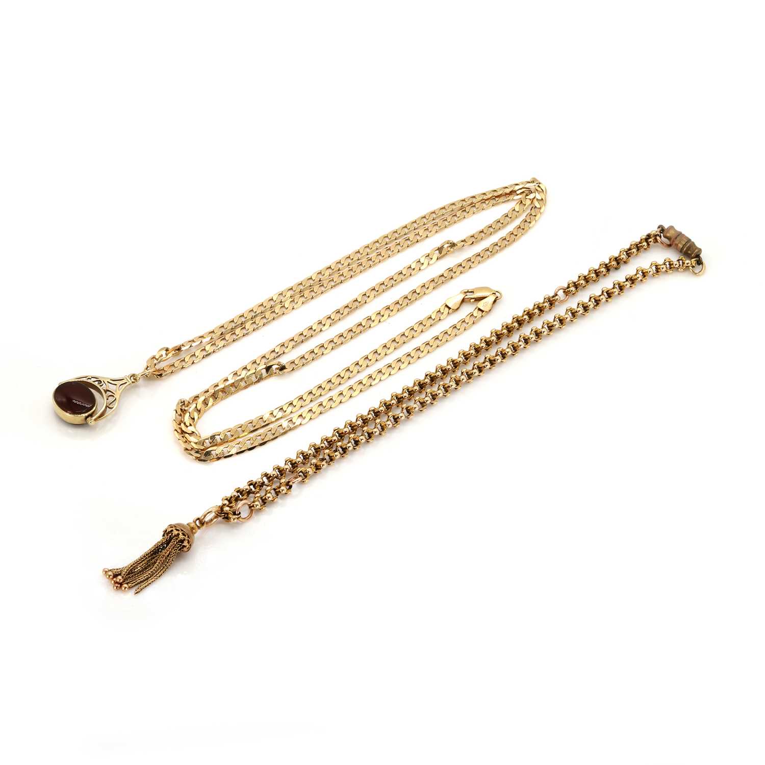 Lot 231 - Two gold chains,