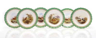 Lot 96 - A set of six Royal Worcester porcelain game bird plates