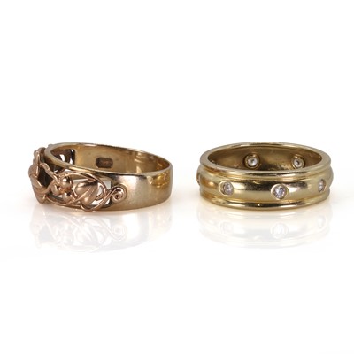 Lot 204 - Two gold band rings