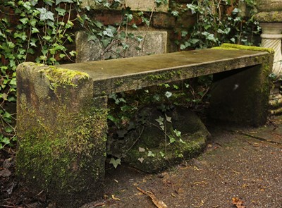 Lot 203 - A stone church bench