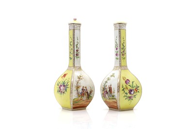 Lot 100 - A pair of Dresden porcelain vases