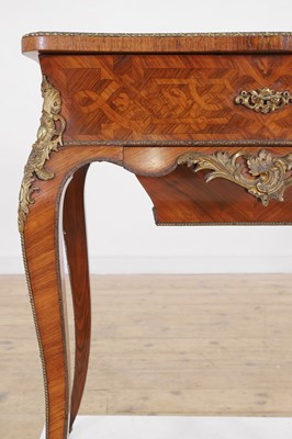 Lot 135 - A Louis XV-style kingwood, tulipwood and marquetry worktable by Richstaedt of Paris