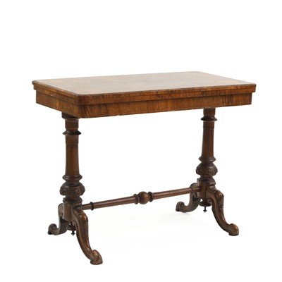 Lot 351 - A Victorian inlaid burr-walnut card table