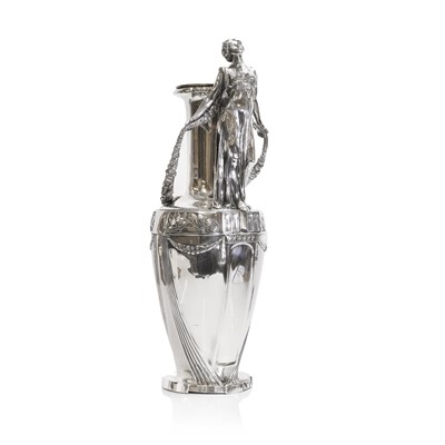 Lot 27 - A German Jugendstil silver-plated vase