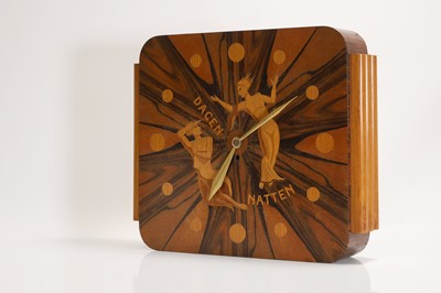 Lot 50 - A Scandinavian Art Deco Macassar ebony wall clock