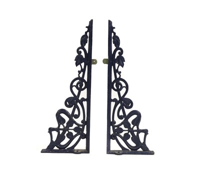 Lot 23 - A pair of cast and wrought-iron wall brackets