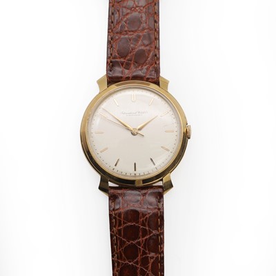 Lot 542 - An 18ct gold International Watch Co Schaffhausen mechanical strap watch