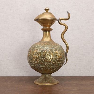 Lot 187 - A South Indian large brass ewer