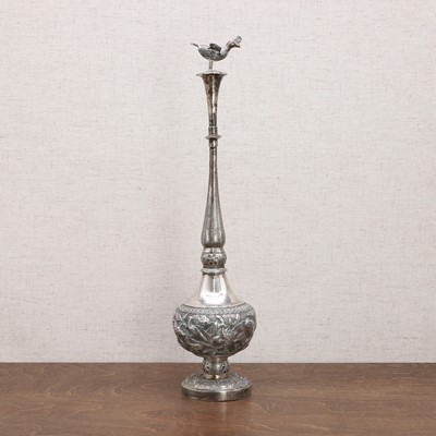 Lot 127 - A Chinese export silver rosewater sprinkler