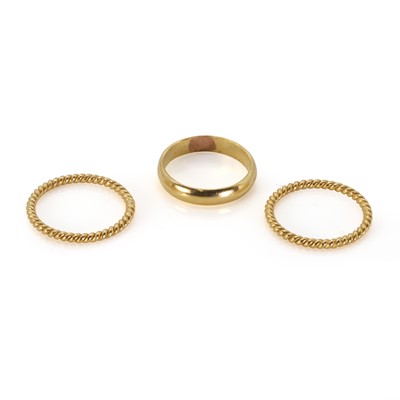 Lot 247 - Three small gold rings