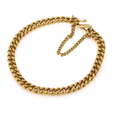 Lot 344 - A gold curb bracelet