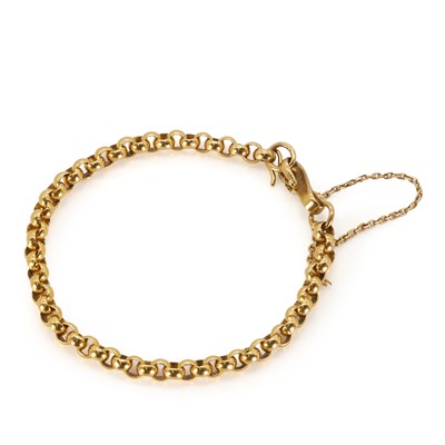 Lot 336 - A gold belcher link bracelet