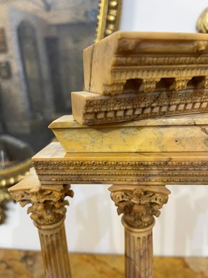Lot 247 - A pair of large carved Siena marble grand tour models