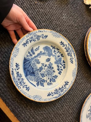 Lot 250 - A group of five English Delft pottery plates