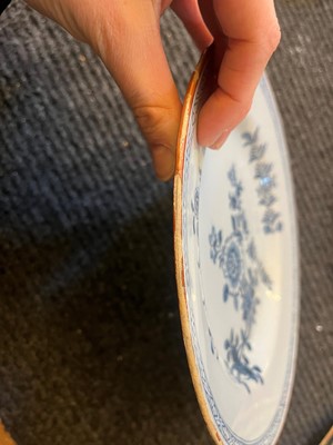 Lot 250 - A group of five English Delft pottery plates