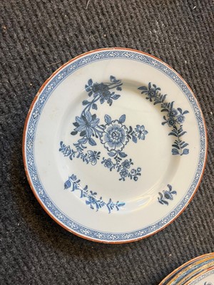 Lot 250 - A group of five English Delft pottery plates