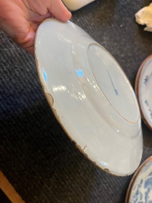 Lot 250 - A group of five English Delft pottery plates