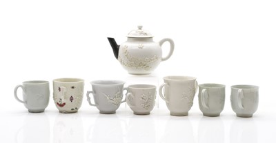Lot 128 - A collection of Bow blanc de chine porcelain