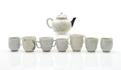 Lot 128 - A collection of Bow blanc de chine porcelain