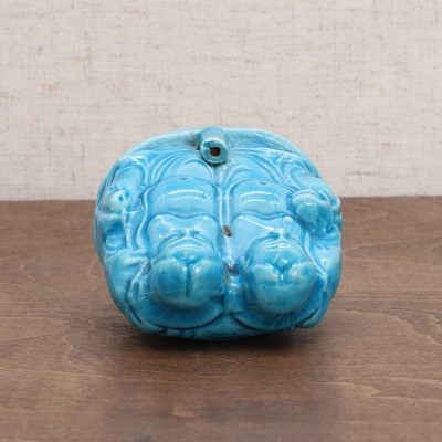 Lot 62 - A Chinese turquoise-glazed incense holder