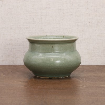 Lot 234 - A Chinese celadon-glazed incense burner