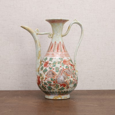 Lot 141 - A Chinese wucai ewer