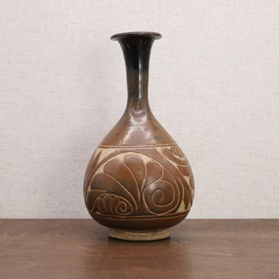 Lot 16 - A Chinese brown-glazed yuhuchun vase