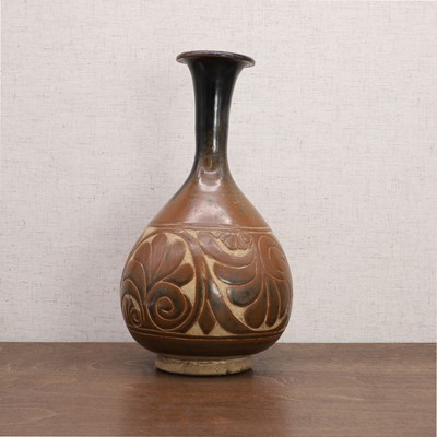 Lot 16 - A Chinese brown-glazed yuhuchun vase