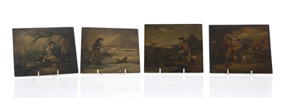 Lot 346 - A group of four hunting paintings