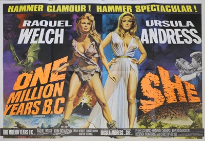 Lot 157 - A 'One Million Years B.C.' and 'She' double-bill poster