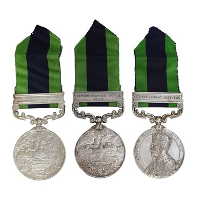 Lot 120 - A group of three George V India General Service medals