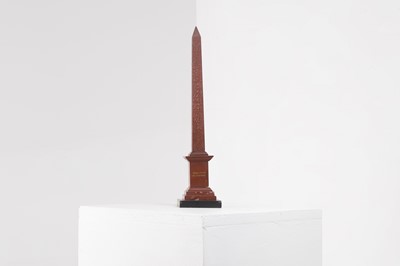 Lot 240 - A marmo rosso antico marble obelisk