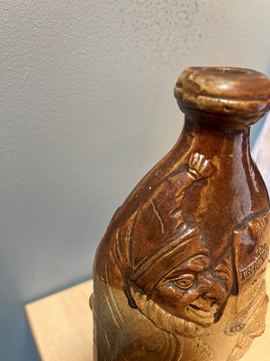 Lot 143 - A rare Doulton & Watts stoneware flask