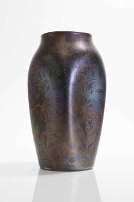 Lot 21 - A Loetz 'Rubin Matte Iris' glass vase