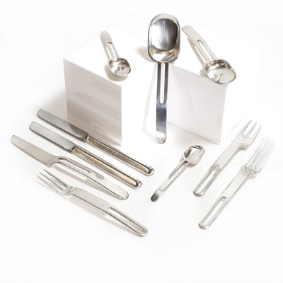 Lot 281 - A 54-piece part canteen of 'Tamigi' silver-plated modernist cutlery