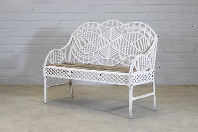 Lot 125 - A cast iron bench