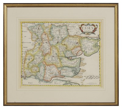 Lot 270 - A Robert Morden engraved and hand-coloured map of Essex