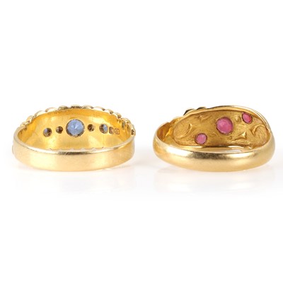 Lot 24 - Two antique 18ct gold rings