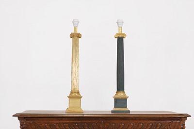 Lot 138 - A matched pair of giltwood and painted table lamps by Leone Cei & Figli of Florence