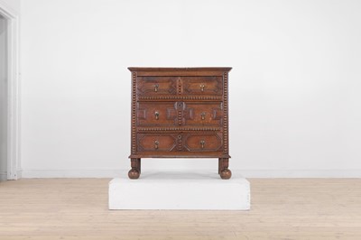 Lot 551 - A James II oak chest of drawers