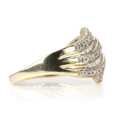 Lot 111 - A 9ct gold diamond crossover ring