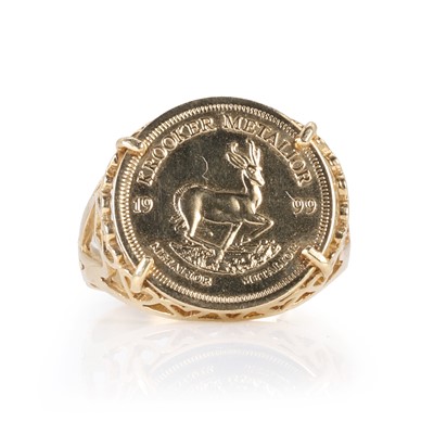 Lot 505 - A 9ct gold 'Krooker Metalior' coin in a 9ct gold mount