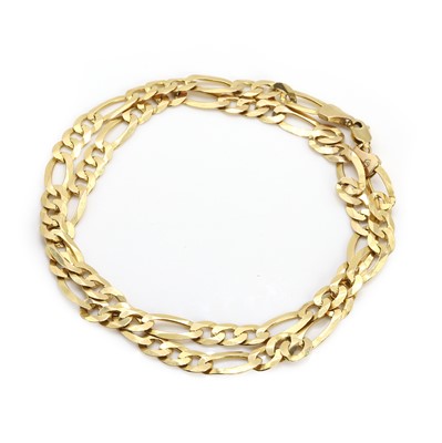 Lot 474 - A 9ct gold figaro link chain