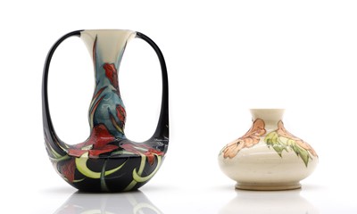Lot 154 - A Moorcroft 'Satin Flower' twin handled vase