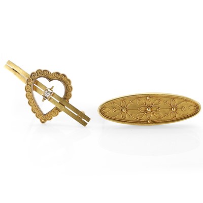 Lot 18 - Two Victorian gold brooches