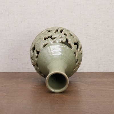 Lot 24 - A Chinese reticulated Longquan yuhuchun vase