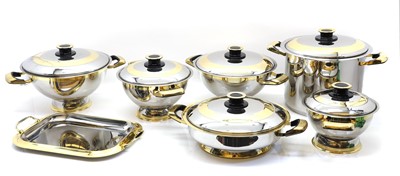 Lot 309 - A extensive collection of Cameo Royal stainless steel cookwares