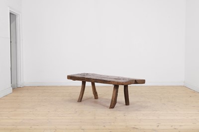 Lot 132 - A vernacular elm pig bench