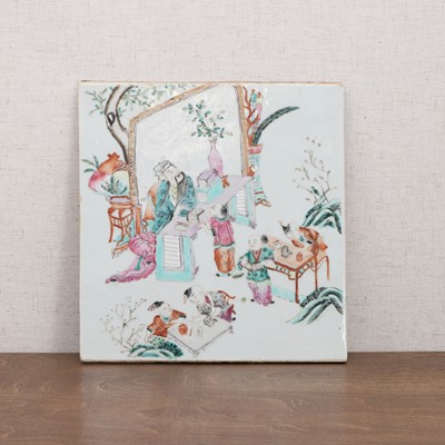 Lot 250 - A Chinese famille rose porcelain plaque