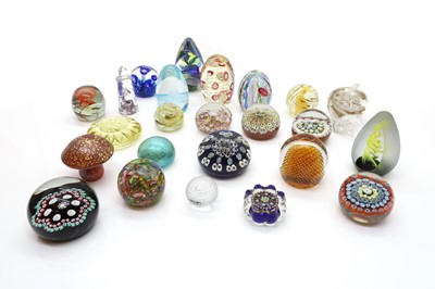 Lot 247 - A collection of glass paperweights